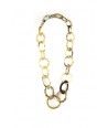Irregular rings long necklace in blond horn