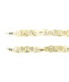 Small rings eyeglasses chain in blond horn