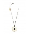 Central pea disk pendant in blond horn