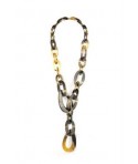 Big and small oval rings long necklace in hoof