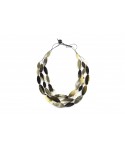 Garland necklace in marbled black horn