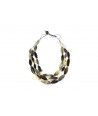 Garland necklace in marbled black horn