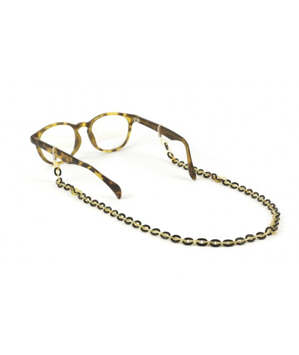 Ultra thin mesh eyeglasses chain in hoof and black horn