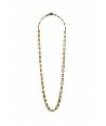 Fine rectangular mesh long necklace in blond and black horn