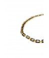 Fine rectangular mesh long necklace in blond and black horn