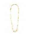 Twisted pieces long necklace in blond horn