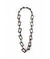 Tortoiseshell effect rectangular rings long necklace in horn