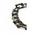 Tortoiseshell effect rectangular rings long necklace in horn