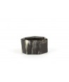 Articulated 7 plate bracelet in marbled black horn