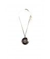 Checkered pendant circle with marbled black horn