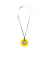 Checkered pendant circled with yellow lacquer