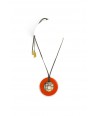 Checkered pendant circled with orange lacquer