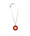 Checkered pendant circled with red lacquer