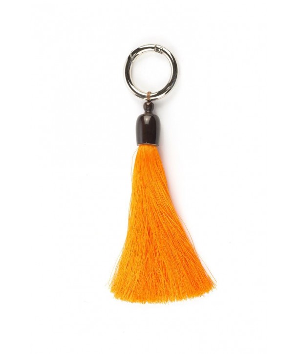 Charm's pompon en corne et fil orange