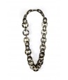 Tortoiseshell effect large round rings long necklace