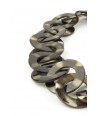 Tortoiseshell effect large round rings long necklace