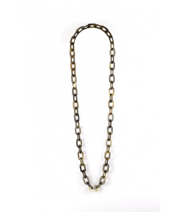 Flat oval rings long necklace in hoof