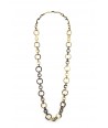 Flat and round rings long necklace in hoof