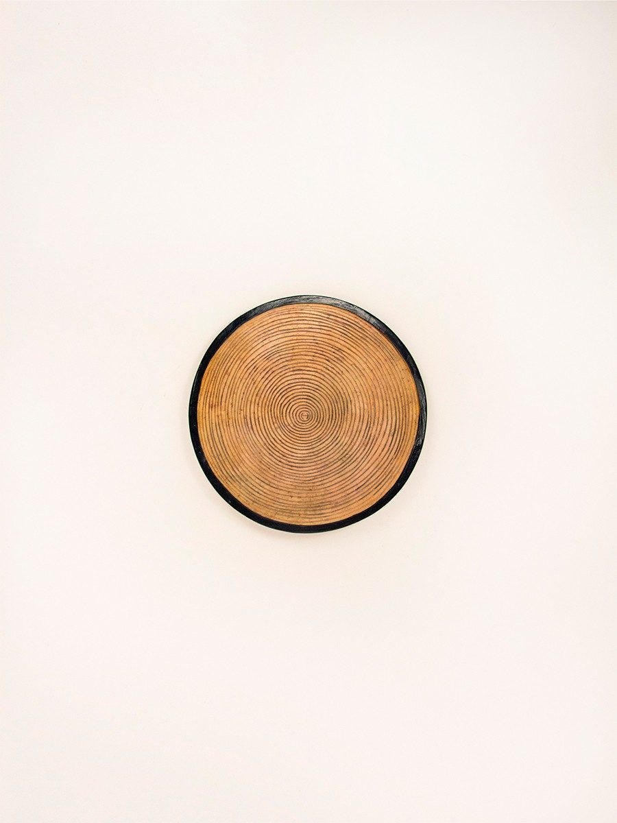 Bamboo pattern tablemat in stone with black background 2