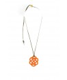 Orange lacquered flower pendant