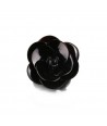 Small flower brooch in plain black horn