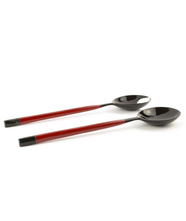 Crab claw-shaped round cutlery with red lacquer