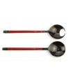 Crab claw-shaped round cutlery with red lacquer