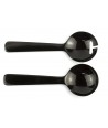 Round cutlery in plain black horn