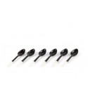 Set of 6 black horn coffee spoon white handle in bone