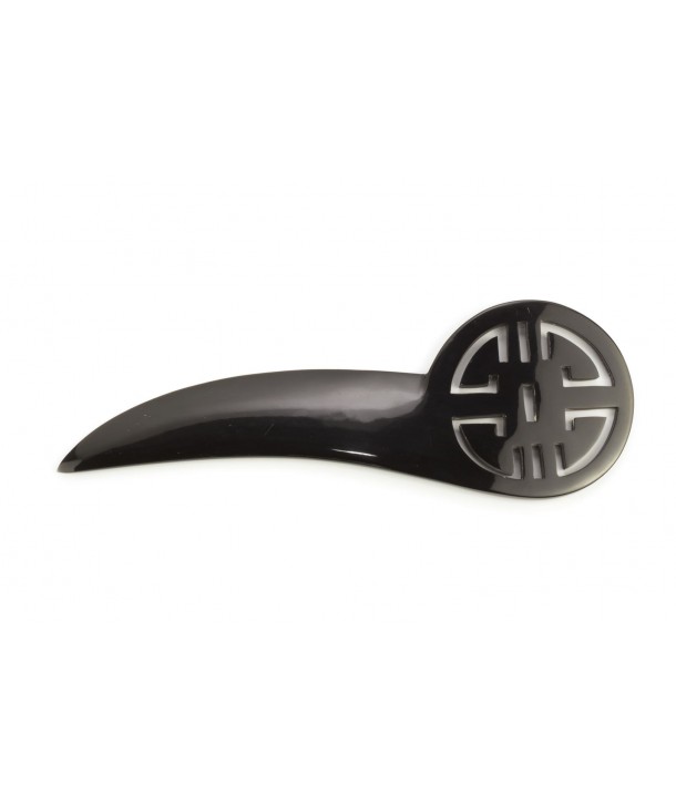 Tho-symbol letter opener in plain black horn