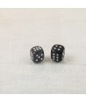 Set of 6 small dice in plain black horn