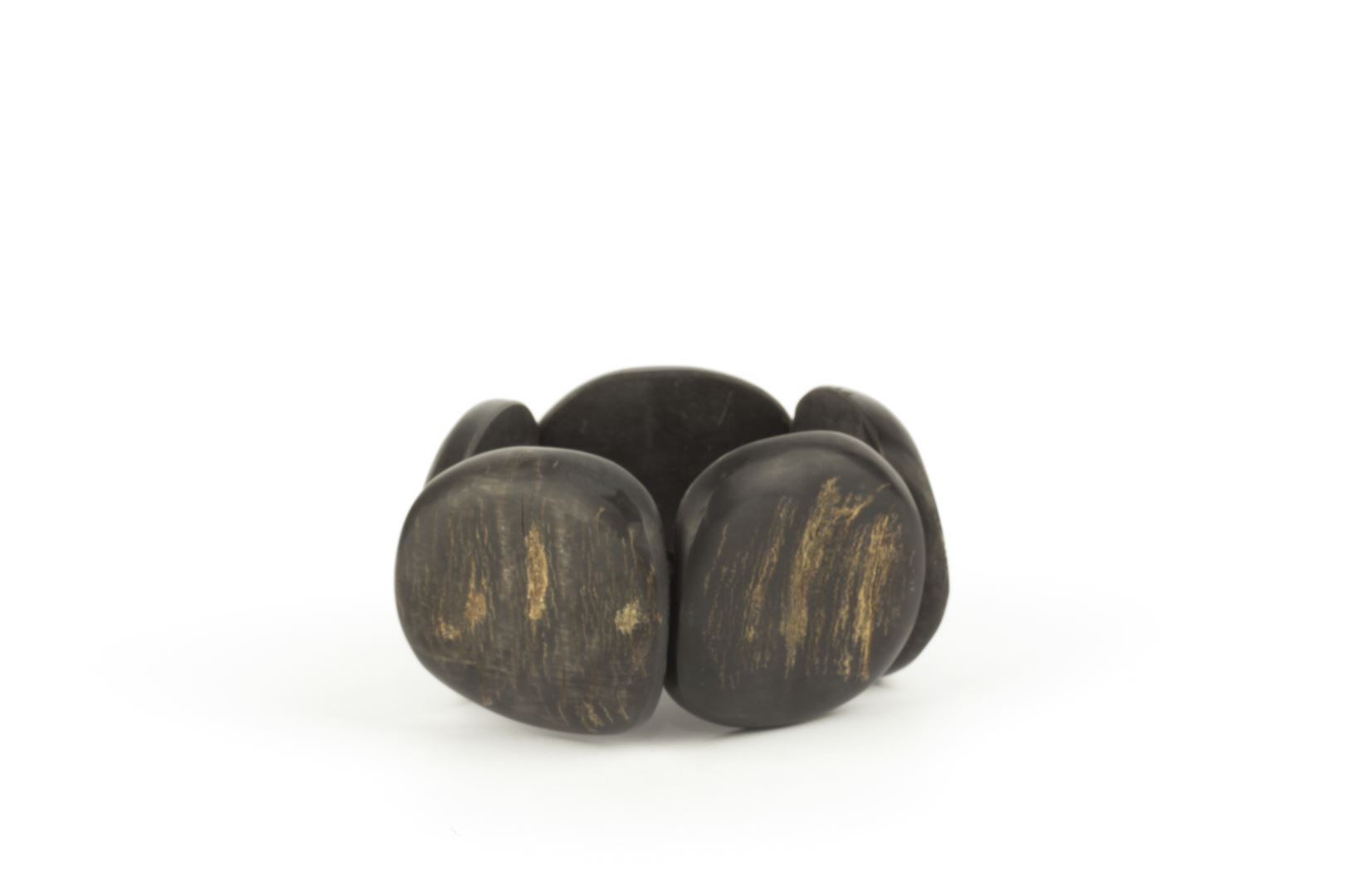 Boîte à  thé en corne noire marbrée