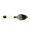 Thick white handle pie shovel in black horn and bone