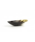 Large oval cup in marbled black horn