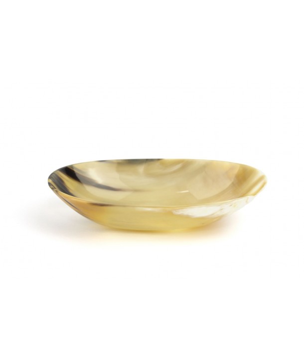 Large oval cup in blond horn