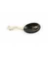 Black horn rice spoon with mother of pearl handle