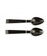 Black cutlery with white ring in black horn and bone