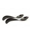 Twisted handle cutlery handle in plain black horn
