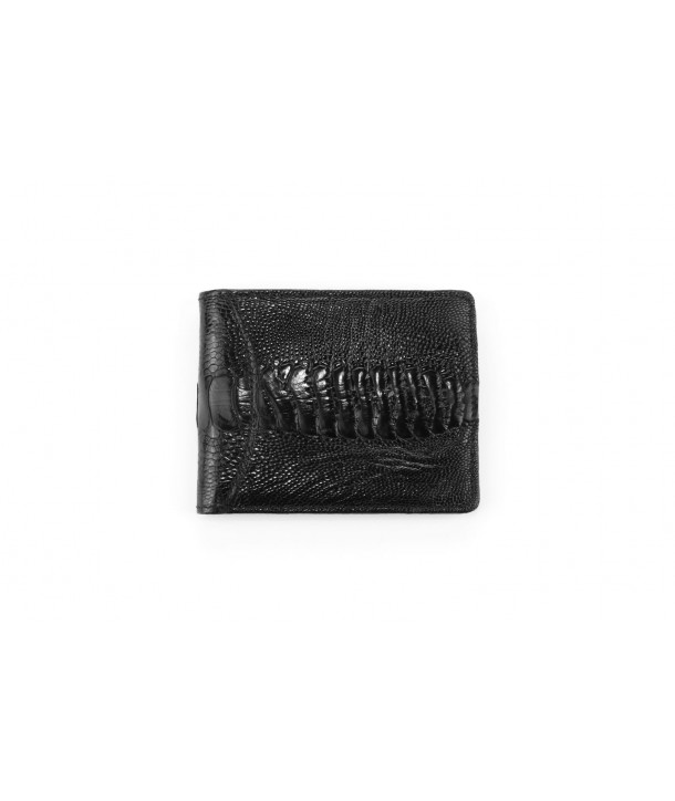 Small wallet in black ostrich leather