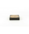 Boîte carrée motif bambou en pierre fond noir