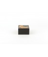 Gingko pattern small cube box in stone with black background