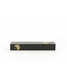 Gingko pattern chopstick box in stone with black background