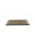 Wave pattern square tablemat in stone with black background