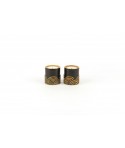 Set of 2 small wave candlesticks in stone with black background