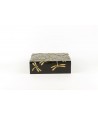 Dragonflies pattern very large square box in stone with black background