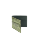 Petit portefeuille cuir autruche et vache en cuir vert