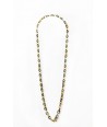 Fine oval mesh long necklace in blond and black horn
