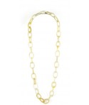 Sautoir anneaux ovales corne blonde
