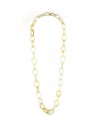 Oval rings long necklace in blond horn