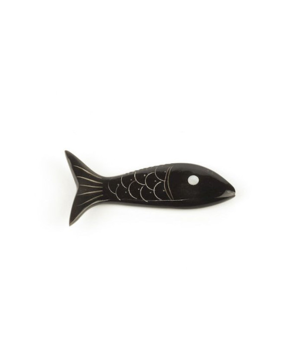 Set de 6 portes-couteaux poisson en corne noire unie